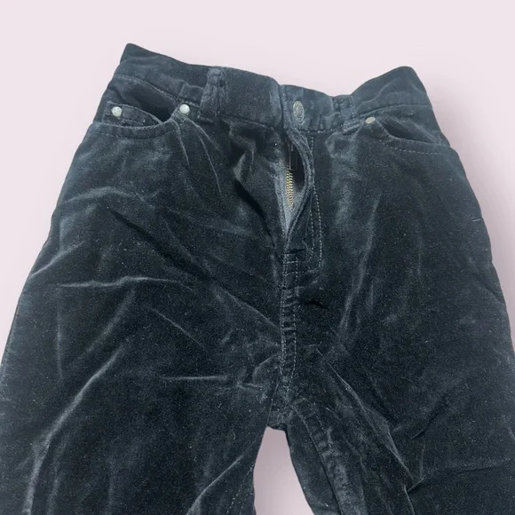 Toddler Girl Polo Jeans Co Ralph Lauren Black Velvet Button Flare Pants Size 4T - Picture 7 of 11
